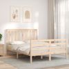 Cama Matrimonial | Cama Para Adultos | Estructura De Cama Con Cabecero Madera Maciza 140x190 Cm Cfw772642