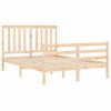 Cama Matrimonial | Cama Para Adultos | Estructura De Cama Con Cabecero Madera Maciza 140x190 Cm Cfw772642