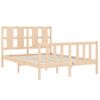 Cama Matrimonial | Cama Para Adultos | Estructura De Cama Con Cabecero Madera Maciza 140x190 Cm Cfw451224