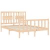 Cama Matrimonial | Cama Para Adultos | Estructura De Cama Con Cabecero Madera Maciza 140x190 Cm Cfw117798