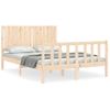 Cama Matrimonial | Cama Para Adultos | Estructura De Cama Con Cabecero Madera Maciza 140x190 Cm Cfw288619