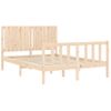 Cama Matrimonial | Cama Para Adultos | Estructura De Cama Con Cabecero Madera Maciza 140x190 Cm Cfw288619