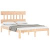 Cama Matrimonial | Cama Para Adultos | Estructura De Cama Con Cabecero Madera Maciza 140x190 Cm Cfw803168