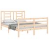 Cama Matrimonial | Cama Para Adultos | Estructura De Cama Con Cabecero Madera Maciza 140x190 Cm Cfw711005