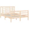 Cama Matrimonial | Cama Para Adultos | Estructura De Cama Con Cabecero Madera Maciza 140x190 Cm Cfw711005