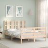 Cama Matrimonial | Cama Para Adultos | Estructura De Cama Con Cabecero Madera Maciza 140x190 Cm Cfw782174