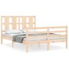 Cama Matrimonial | Cama Para Adultos | Estructura De Cama Con Cabecero Madera Maciza 140x190 Cm Cfw782174