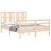 Cama Matrimonial | Cama Para Adultos | Estructura De Cama Con Cabecero Madera Maciza 140x190 Cm Cfw782174