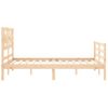 Cama Matrimonial | Cama Para Adultos | Estructura De Cama Con Cabecero Madera Maciza 140x190 Cm Cfw466205