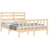 Cama Matrimonial | Cama Para Adultos | Estructura De Cama Con Cabecero Madera Maciza 140x190 Cm Cfw768815