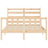 Cama Matrimonial | Cama Para Adultos | Estructura De Cama Con Cabecero Madera Maciza 140x190 Cm Cfw768815