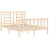 Cama Matrimonial | Cama Para Adultos | Estructura De Cama Con Cabecero Madera Maciza 140x190 Cm Cfw452994