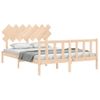 Cama Matrimonial | Cama Para Adultos | Estructura De Cama Con Cabecero Madera Maciza 140x190 Cm Cfw330934