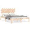 Cama Matrimonial | Cama Para Adultos | Estructura De Cama Con Cabecero Madera Maciza 140x200 Cm Cfw605586