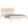 Cama Matrimonial | Cama Para Adultos | Estructura De Cama Con Cabecero Madera Maciza 140x200 Cm Cfw605586