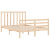 Cama Matrimonial | Cama Para Adultos | Estructura De Cama Con Cabecero Madera Maciza 140x200 Cm Cfw920073