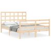 Cama Matrimonial | Cama Para Adultos | Estructura De Cama Con Cabecero Madera Maciza 140x200 Cm Cfw940035