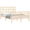 Cama Matrimonial | Cama Para Adultos | Estructura De Cama Con Cabecero Madera Maciza 140x200 Cm Cfw940035