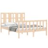 Cama Matrimonial | Cama Para Adultos | Estructura De Cama Con Cabecero Madera Maciza 140x200 Cm Cfw155839