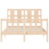 Cama Matrimonial | Cama Para Adultos | Estructura De Cama Con Cabecero Madera Maciza 140x200 Cm Cfw155839