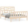 Cama Matrimonial | Cama Para Adultos | Estructura De Cama Con Cabecero Madera Maciza 140x200 Cm Cfw720922