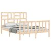 Cama Matrimonial | Cama Para Adultos | Estructura De Cama Con Cabecero Madera Maciza 140x200 Cm Cfw720922