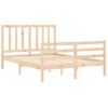 Cama Matrimonial | Cama Para Adultos | Estructura De Cama Con Cabecero Madera Maciza 140x200 Cm Cfw830743