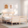 Cama Matrimonial | Cama Para Adultos | Estructura De Cama Con Cabecero Madera Maciza 140x200 Cm Cfw644855