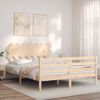 Cama Matrimonial | Cama Para Adultos | Estructura De Cama Con Cabecero Madera Maciza 140x200 Cm Cfw917156