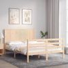 Cama Matrimonial | Cama Para Adultos | Estructura De Cama Con Cabecero Madera Maciza 140x200 Cm Cfw365926