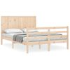 Cama Matrimonial | Cama Para Adultos | Estructura De Cama Con Cabecero Madera Maciza 140x200 Cm Cfw365926