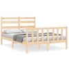 Cama Matrimonial | Cama Para Adultos | Estructura De Cama Con Cabecero Madera Maciza 140x200 Cm Cfw307765