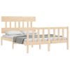 Cama Matrimonial | Cama Para Adultos | Estructura De Cama Con Cabecero Madera Maciza 140x200 Cm Cfw761019