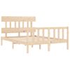 Cama Matrimonial | Cama Para Adultos | Estructura De Cama Con Cabecero Madera Maciza 140x200 Cm Cfw761019