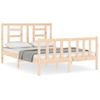 Cama Matrimonial | Cama Para Adultos | Estructura De Cama Con Cabecero Madera Maciza 140x200 Cm Cfw476230