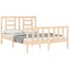 Cama Matrimonial | Cama Para Adultos | Estructura De Cama Con Cabecero Madera Maciza 140x200 Cm Cfw476230