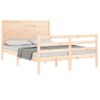 Cama Matrimonial | Cama Para Adultos | Estructura De Cama Con Cabecero Madera Maciza 140x200 Cm Cfw616934