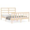 Cama Matrimonial | Cama Para Adultos | Estructura De Cama Con Cabecero Madera Maciza 140x200 Cm Cfw420724