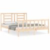 Cama Matrimonial | Cama Para Adultos | Estructura De Cama Con Cabecero Madera Maciza 160x200 Cm Cfw751178