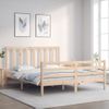 Cama Matrimonial | Cama Para Adultos | Estructura De Cama Con Cabecero Madera Maciza 160x200 Cm Cfw654489