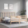 Cama Matrimonial | Cama Para Adultos | Estructura De Cama Con Cabecero Madera Maciza 160x200 Cm Cfw654489