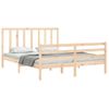 Cama Matrimonial | Cama Para Adultos | Estructura De Cama Con Cabecero Madera Maciza 160x200 Cm Cfw654489