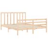 Cama Matrimonial | Cama Para Adultos | Estructura De Cama Con Cabecero Madera Maciza 160x200 Cm Cfw654489