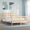 Cama Matrimonial | Cama Para Adultos | Estructura De Cama Con Cabecero Madera Maciza 160x200 Cm Cfw745644