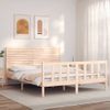 Cama Matrimonial | Cama Para Adultos | Estructura De Cama Con Cabecero Madera Maciza 160x200 Cm Cfw224913