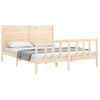 Cama Matrimonial | Cama Para Adultos | Estructura De Cama Con Cabecero Madera Maciza 160x200 Cm Cfw224913