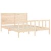 Cama Matrimonial | Cama Para Adultos | Estructura De Cama Con Cabecero Madera Maciza 160x200 Cm Cfw224913