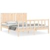 Cama Matrimonial | Cama Para Adultos | Estructura De Cama Con Cabecero Madera Maciza 160x200 Cm Cfw317180