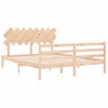 Cama Matrimonial | Cama Para Adultos | Estructura De Cama Con Cabecero Madera Maciza 160x200 Cm Cfw317259