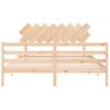 Cama Matrimonial | Cama Para Adultos | Estructura De Cama Con Cabecero Madera Maciza 160x200 Cm Cfw317259